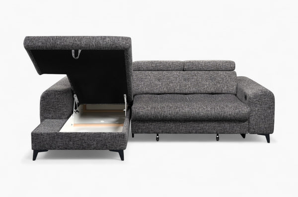Sofa med sjeselong ELETRA med elektrisk skyvedel - Imo 55