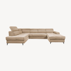 Asti — Venstrevendt hjørnesovesofa i beige kordfløyel