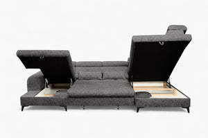 U-sofa ELETRA med elektrisk skyvedel - Imo 55