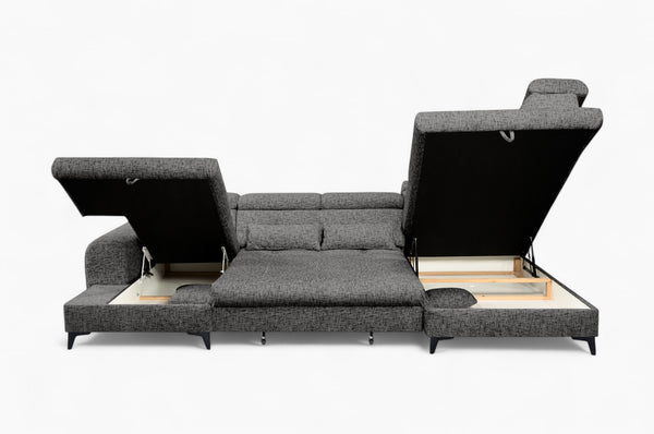 U-sofa ELETRA med elektrisk skyvedel - Imo 55
