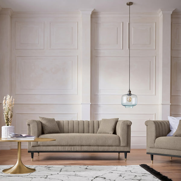 2 - seter sofa Chamby beige stoff - Sengero