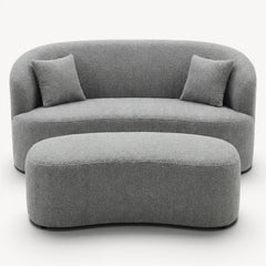 2 - seter sofa med fotskammel grå bouclé - Sengero