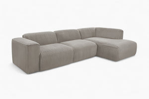 Sofa med sjeselong MADEA - Velo - Grå