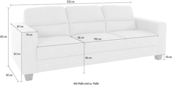 3 - seter sofa antrasitt mikrofiber - Sengero
