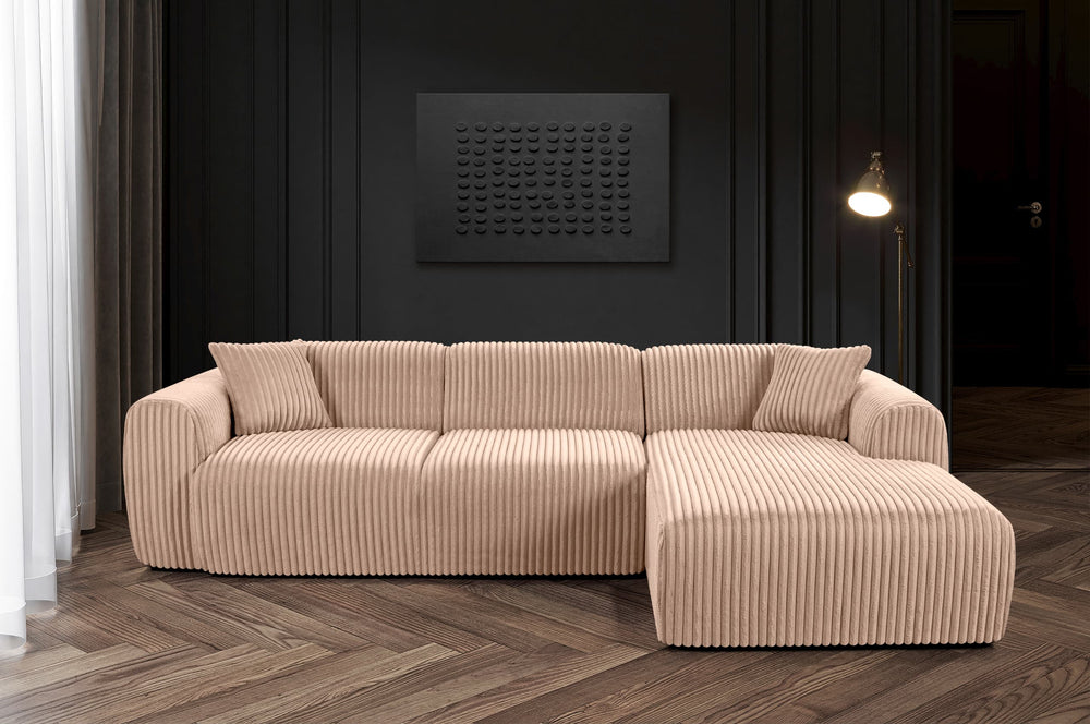 Hjørnesofa med sjeselong TAMARA - Beige