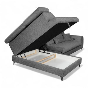 Hjørnesofa ELETRA med elektrisk skyvedel - Imo 55