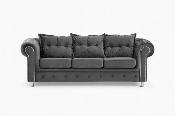Chesterfield 3-seters sofa SANTIAGO - Anthrazit