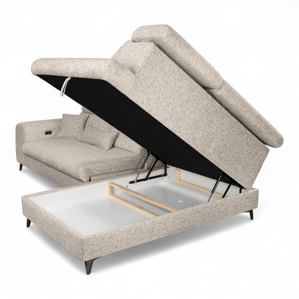 Hjørnesofa ELETRA med elektrisk skyvedel - Imo 10