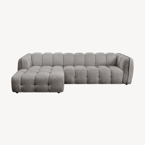 Ella - Venstrevendt sofa m/sjeselong grå stoff