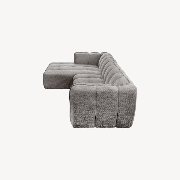Ella - Venstrevendt sofa m/sjeselong grå stoff