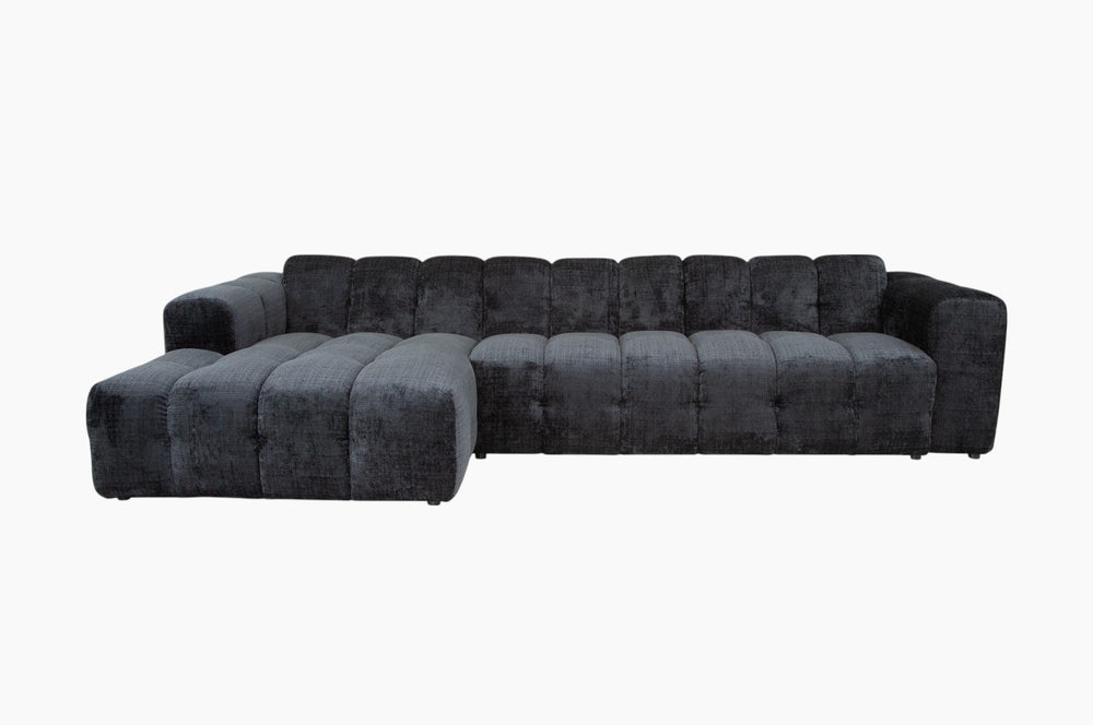 Sofa med sjeselong CLOUD - Svart