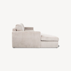 Pier - Venstrevendt sofa m/sjeselong beige kordfløyel