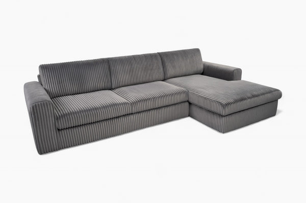Sofa med sjeselong PIER - Grå