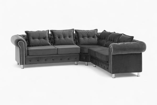 Chesterfield hjørnesofa SANTIAGO - Anthrazit
