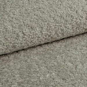 2-seter sofa med fotskammel grå bouclé