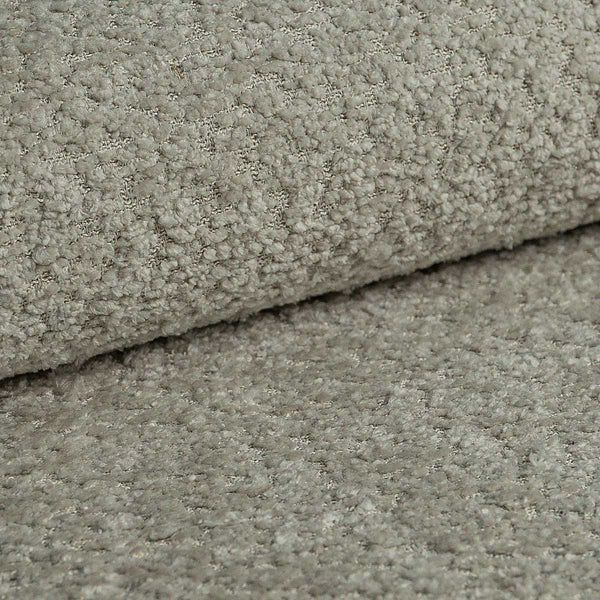 2-seter sofa med fotskammel grå bouclé