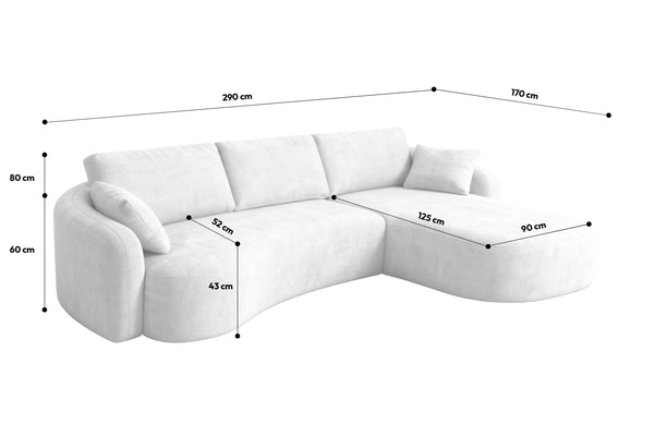 AMIRA sofa med sjeselong - Sengero