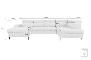U-sovesofa ASTI - Coral 75