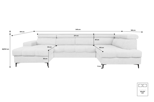 U-sovesofa ASTI - Coral 75