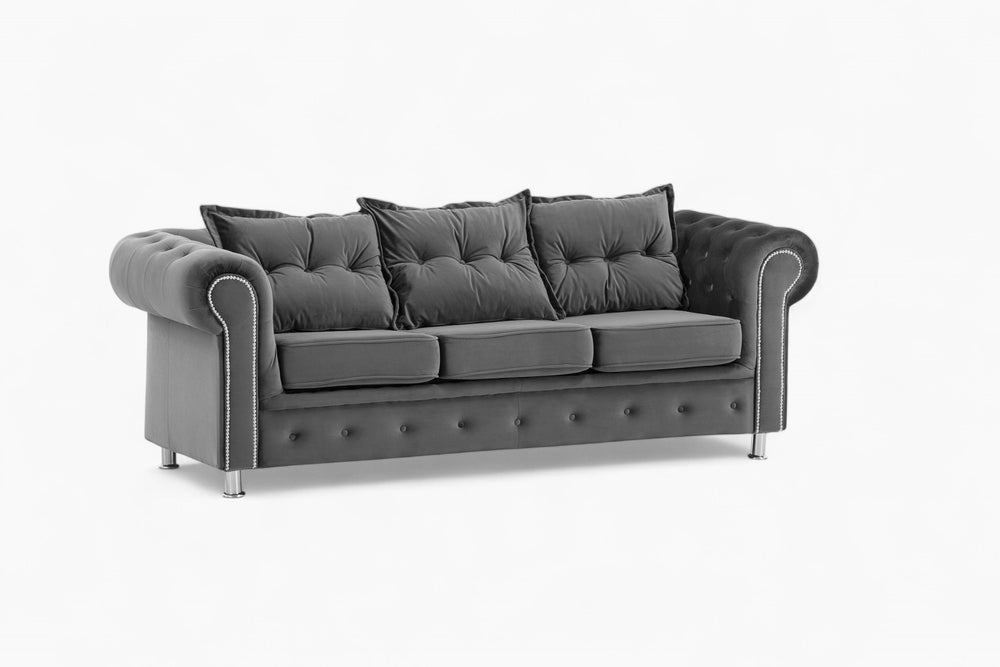 Chesterfield 3-seters sofa SANTIAGO - Anthrazit