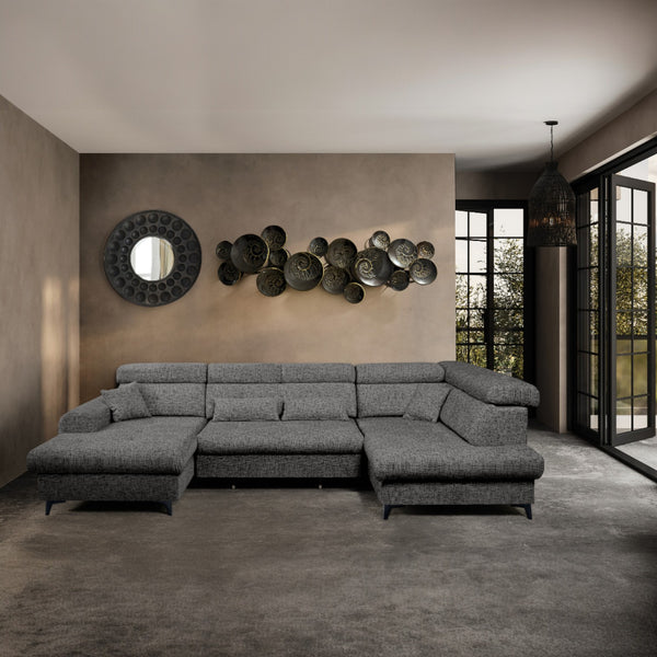 U-sofa ELETRA med elektrisk skyvedel - Imo 55