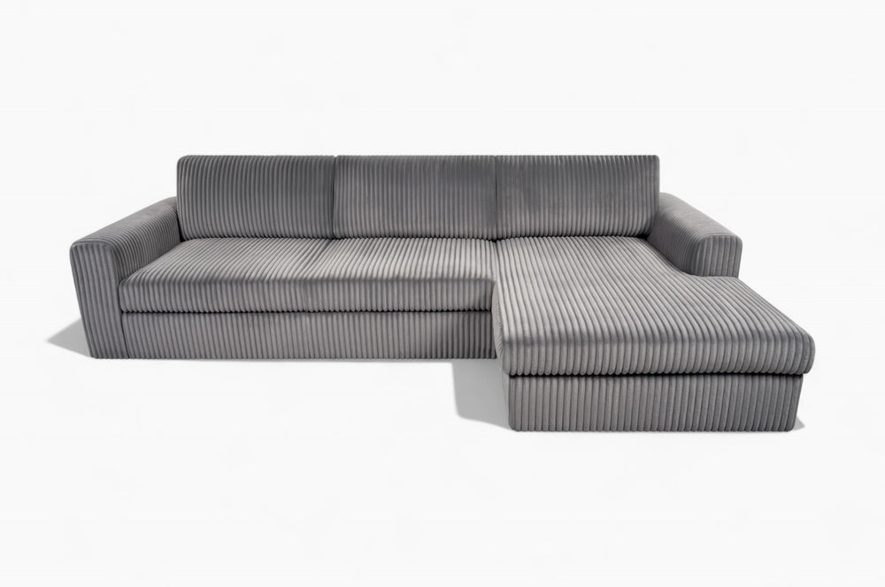 Sofa med sjeselong PIER - Grå