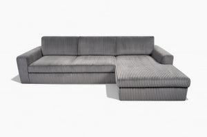 Sofa med sjeselong PIER - Grå