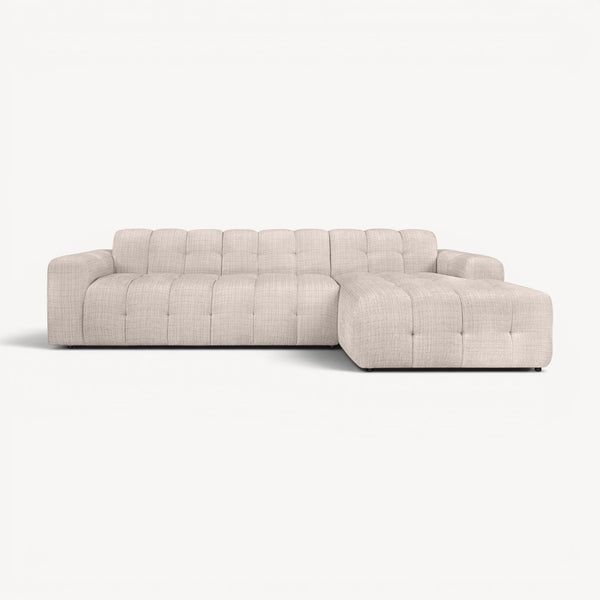 Cloud — Høyrevendt bubble sofa med sjeselong i beige chenille - Sengero
