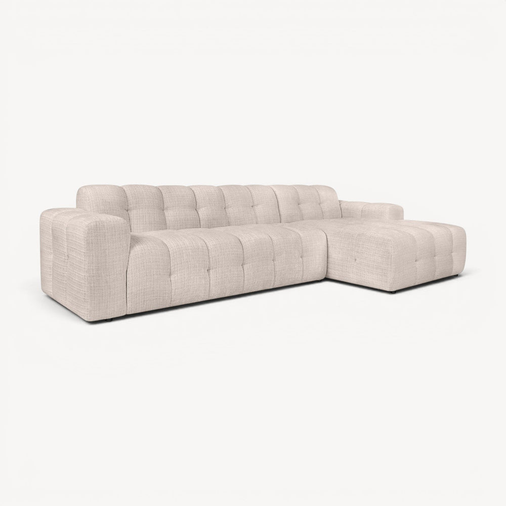 Cloud — Høyrevendt bubble sofa med sjeselong i beige chenille - Sengero
