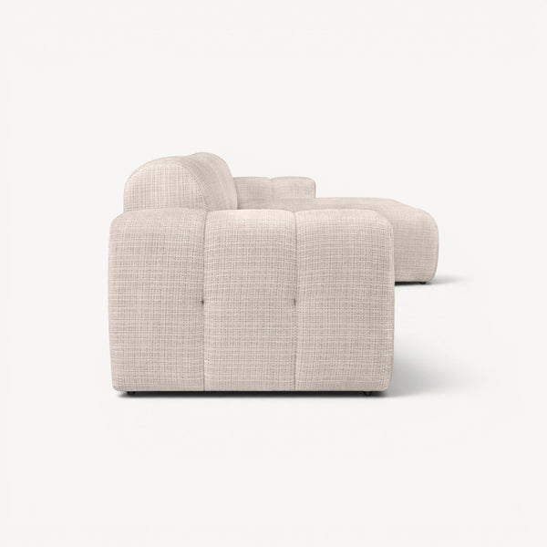 Cloud — Høyrevendt bubble sofa med sjeselong i beige chenille - Sengero