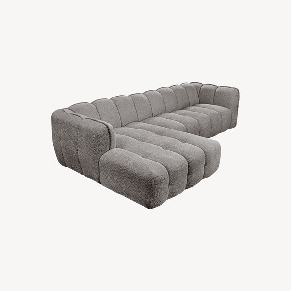 Ella - Venstrevendt sofa m/sjeselong grå stoff