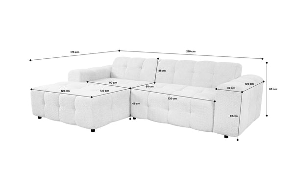 Sofa med sjeselong JUNO - Egon 11