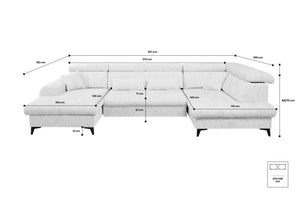 ELETRA U - sovesofa med elektrisk skyvedel - Sengero