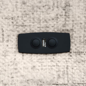 Hjørnesofa ELETRA med elektrisk skyvedel beige stoff - Sengero