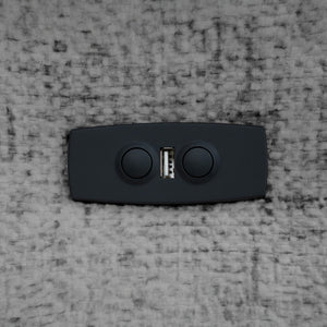 Hjørnesofa ELETRA med elektrisk skyvedel grå stoff - Sengero