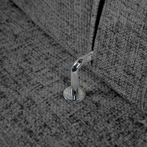 Hjørnesofa ELETRA med elektrisk skyvedel grå stoff - Sengero