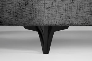 Hjørnesofa ELETRA med elektrisk skyvedel grå stoff - Sengero