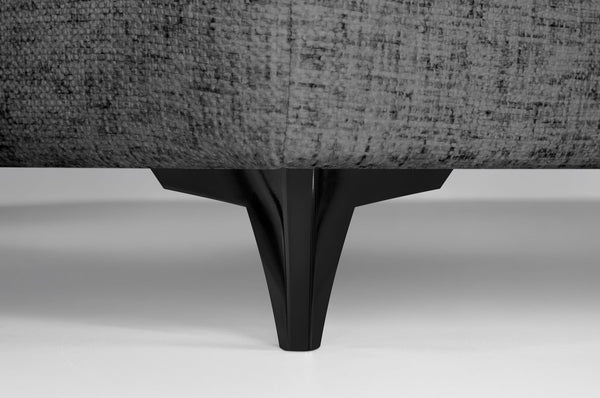 Hjørnesofa ELETRA med elektrisk skyvedel grå stoff - Sengero