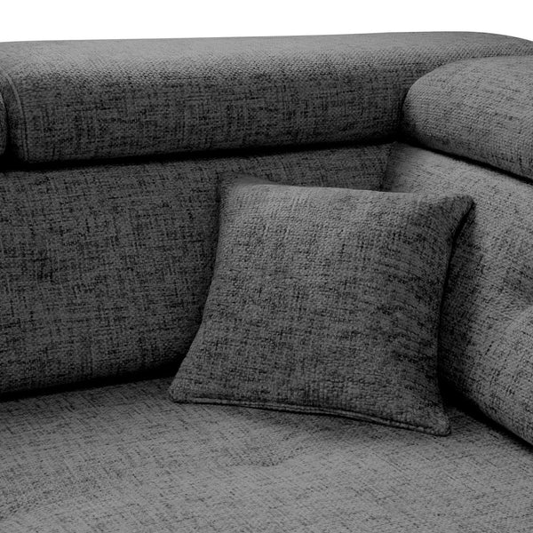 Hjørnesofa ELETRA med elektrisk skyvedel grå stoff - Sengero