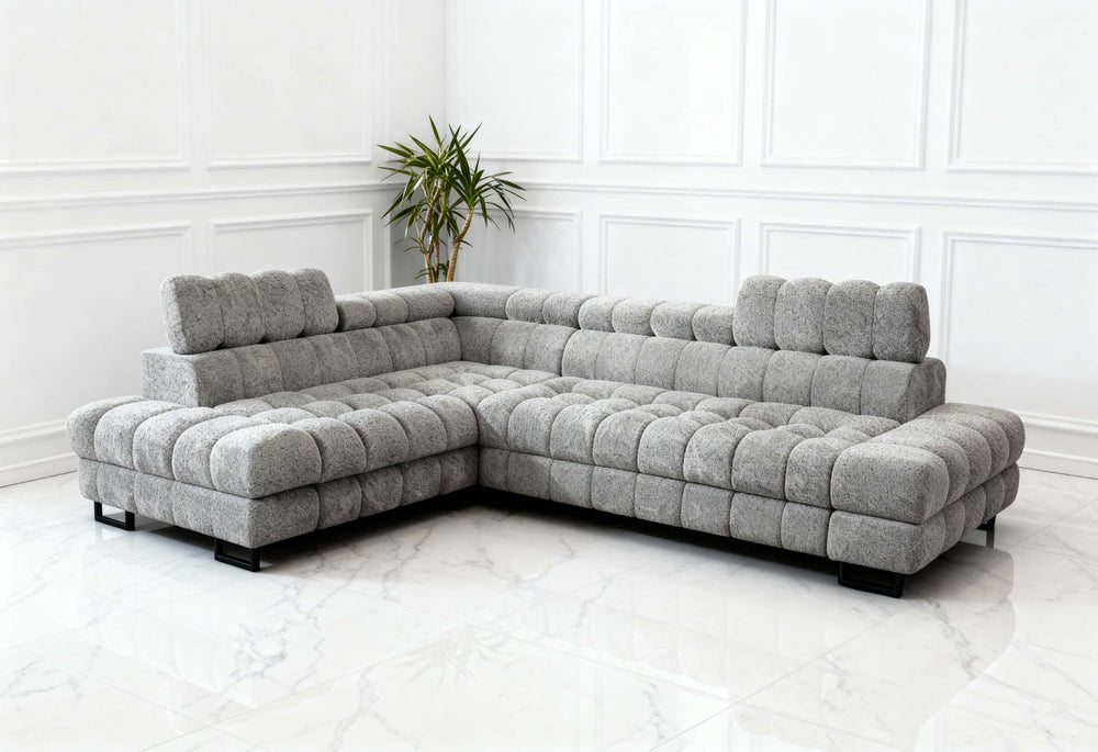 Hjørnesofa NICE lysegrå boucle - Sengero