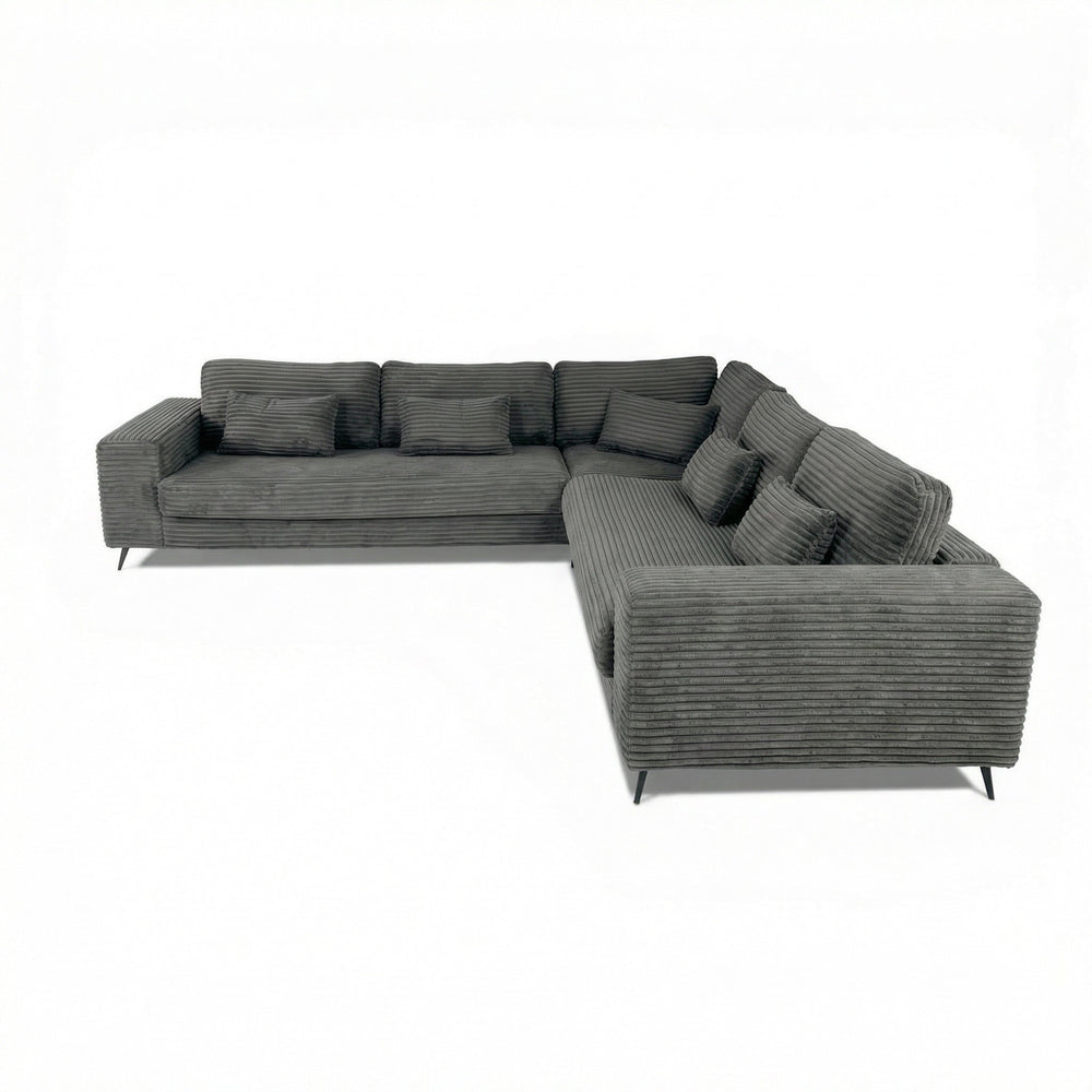 Hjørnesofa NOX mørk grå kordfløyel - Sengero