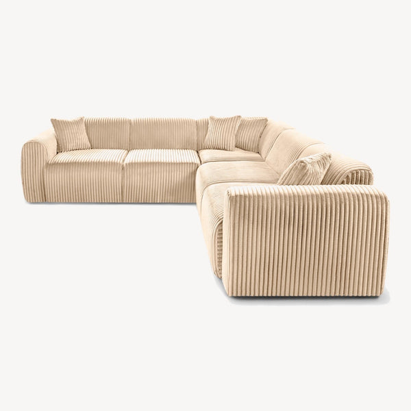Hjørnesofa TAMARA i kordfløyel beige - Sengero
