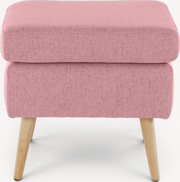 Lenestol med fotskammel rosa strukturstoff - Sengero