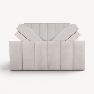 Piano - Kontinentalseng 180x200 cm i beige kordfløyel - Sengero
