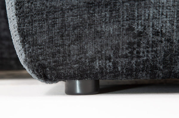 Sofa med sjeselong CLOUD svart chenille - Sengero