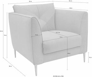 Sofagruppe beige stoff – 2,5 - seter, lenestol & fotskammel - Sengero