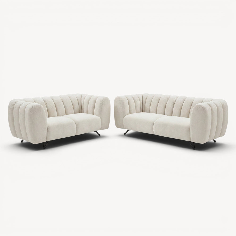 Sofagruppe grå stoff – 3 - seter & 2 - seter - Sengero