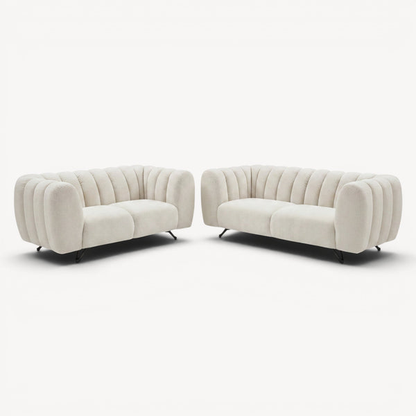 Sofagruppe grå stoff – 3 - seter & 2 - seter - Sengero