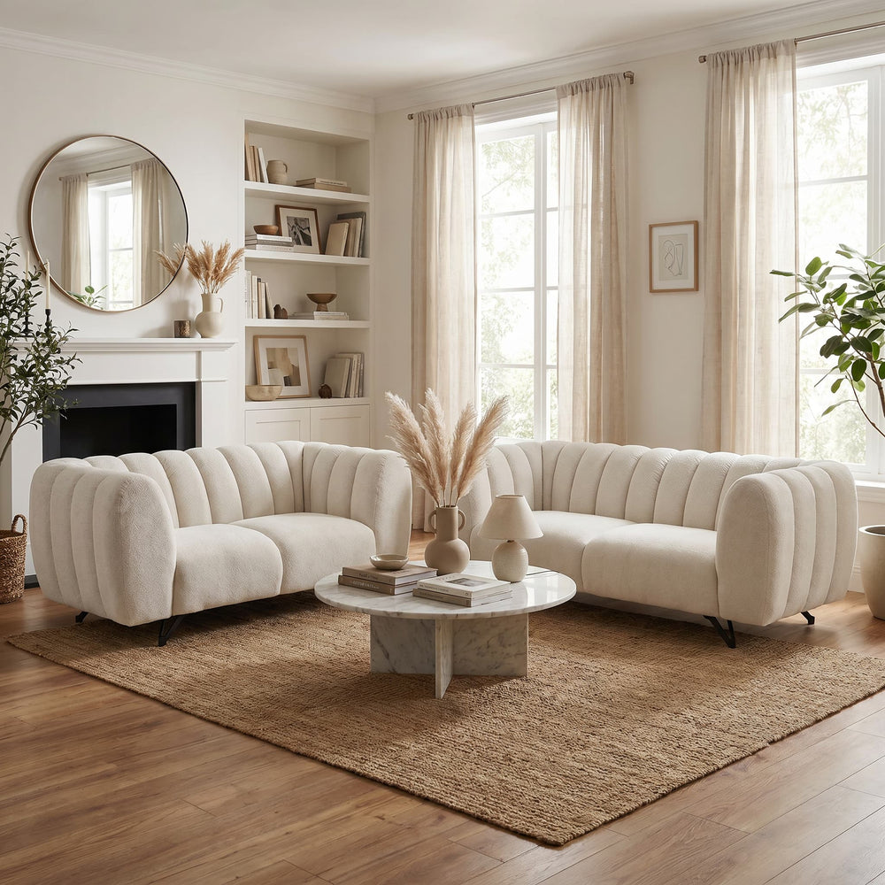 Sofagruppe grå stoff – 3 - seter & 2 - seter - Sengero