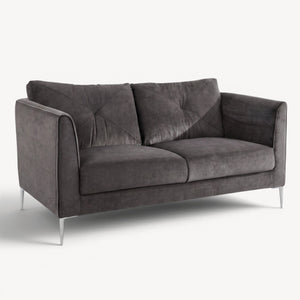 Sofagruppe grå velour – 2 - seter, lenestol, lenestol - Sengero